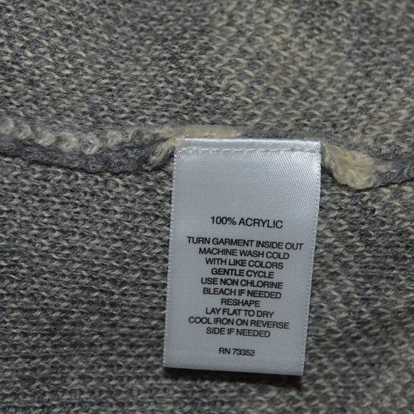 Sz L Anthropologie Hannah Grey Damask Open Cardigan Sweater - Picture 14 of 14